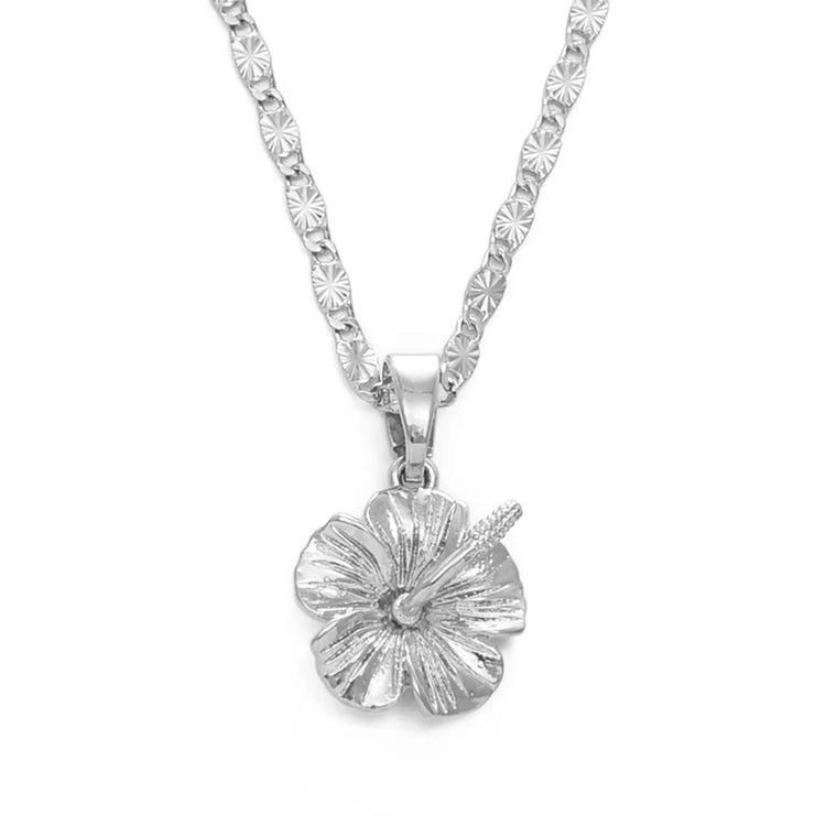 Hawaiian Hibiscus Flower Pendant Necklace Marshallese Puerto Rico Guam Micronesia Pohnpei Jewelry Weeding Gifts
