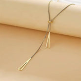Silver Horizon Triangle Pendant Necklace – Where Minimalism Meets Modern Muse
