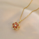 Eternal Bloom Rotatable Flower Necklace – Romance in Every Turn
