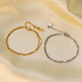 Glow Minimal – Stainless Steel Double-Layer Chain Bracelet for Women