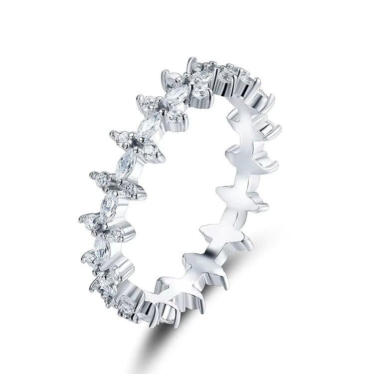 EternaGlow™ 925 Sterling Silver Rhombus CZ Stackable Rings – Sparkle, Stack, Shine
