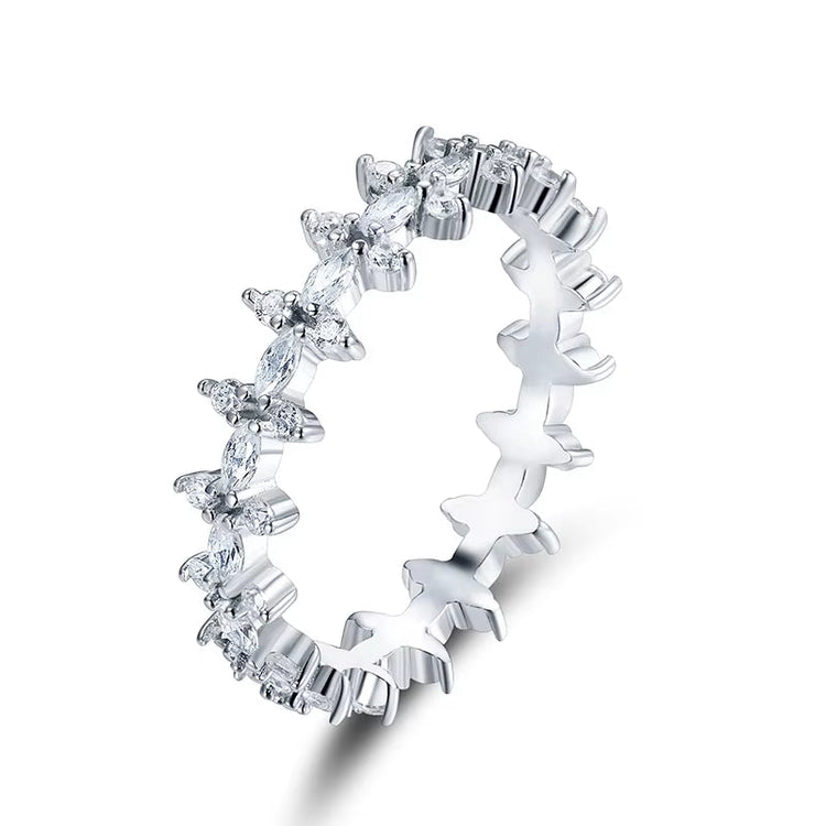 100% Real 925 Sterlihg Silver Rhombus Clear CZ Stackable Finger Rings for Women Engagement Wedding Statement Fine Jewelry