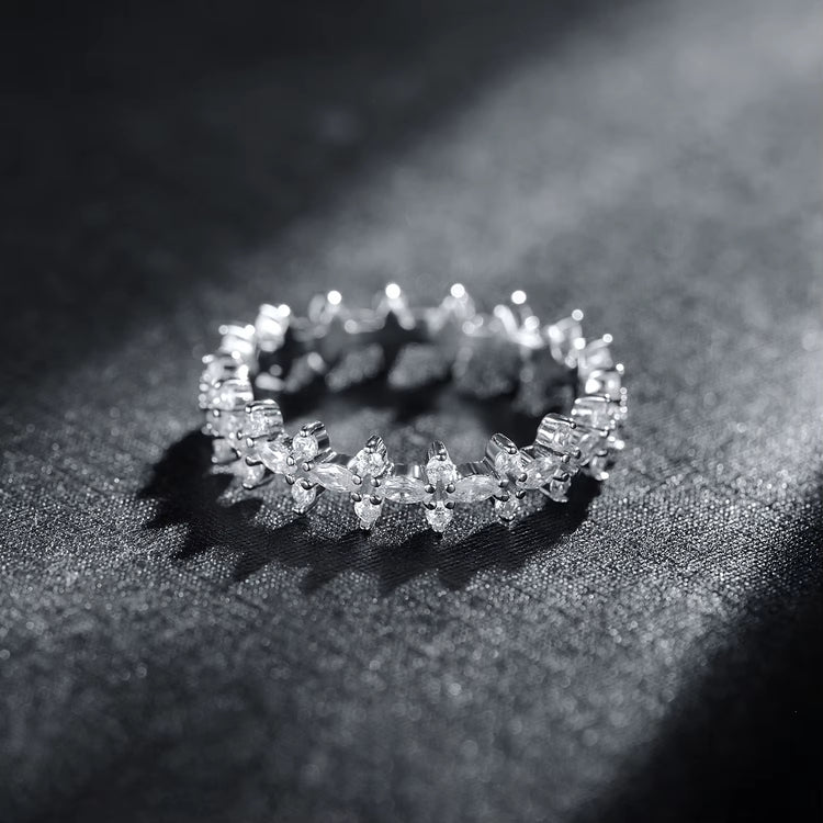 EternaGlow™ 925 Sterling Silver Rhombus CZ Stackable Rings – Sparkle, Stack, Shine