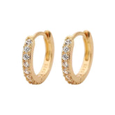 1Pair Stainless Steel Minimal Hoop Earrings Crystal Zirconia Small Huggie Thin Cartilage Earrings Helix Tragus Piercing Jewelry