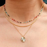 Rainbow Gemstone Beaded Necklace – A Dainty Touch of Color and Charm