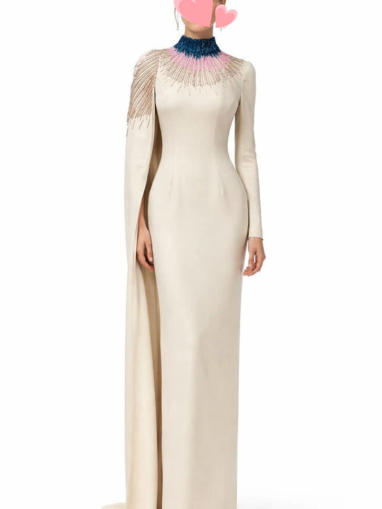 Oisslec Dress Elegant Vintage Sweet Beige Champagne Beads Stylish New Customize Formal Occasion Prom Dress Evening Party Gowns